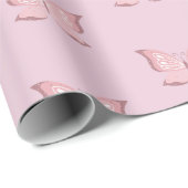ピンクパーソナライズされたバタフライ包装紙 ラッピングペーパー (ロールコーナー)