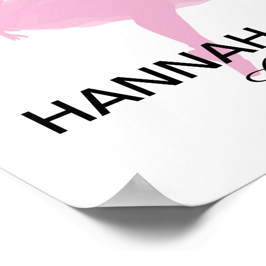 ピンクパーソナライズされたバレリーナのポスター ポスター (角)