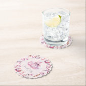 ピンクパーソナライズされたバレリーナ誕生日 ペーパーコースター (インサイチュ)