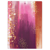 ピンクパーソナライズされたパイナップル金ゴールドグリッター クリップボード (裏面)