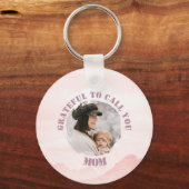 ピンクパーソナライズされたパステルキーチェーンfor Mom キーホルダー (正面)
