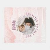 ピンクパーソナライズされたパステルブランケットforママ フリースブランケット (正面(横))
