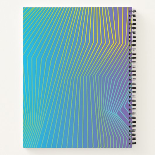 ピンクパーソナライズされたパタグラデーションーンのグラフ紙 ノートブック (裏面)