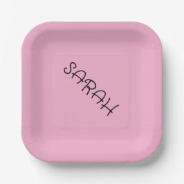 ピンクパーソナライズされたパーティープレート ペーパープレート