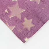 ピンクパーソナライズされたパープル星メッセージ姪 フリースブランケット (角)