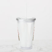 ピンクパーソナライズされたヒョウ柄モノグラム アクリルタンブラー (右)