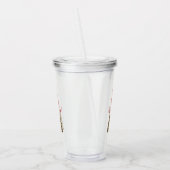 ピンクパーソナライズされたヒョウ柄モノグラム アクリルタンブラー (左)