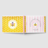ピンクパーソナライズされたビー（昆虫）マルハナバチ赤ちゃんシャワーブック ゲストブック (全面)