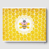 ピンクパーソナライズされたビー（昆虫）マルハナバチ赤ちゃんシャワーブック ゲストブック (裏面)