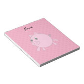 ピンクパーソナライズされたピグハートの名前 ノートパッド (アングル)