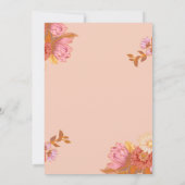 ピンクパーソナライズされたピーチフローラ誕生日カード (裏面)