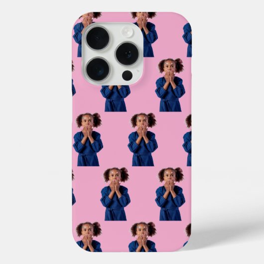 ピンクパーソナライズされたフォトコラージュ子供の誕生日 Case-Mate iPhoneケース (裏面)