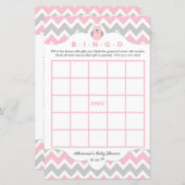 ピンクパーソナライズされたフクロウ女の子のシャワーゲームビンゴ (正面/裏面)