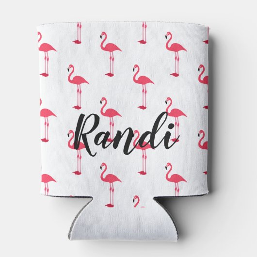 ピンクパーソナライズされたフラミンゴクーラーボックス 缶クーラー (裏面)