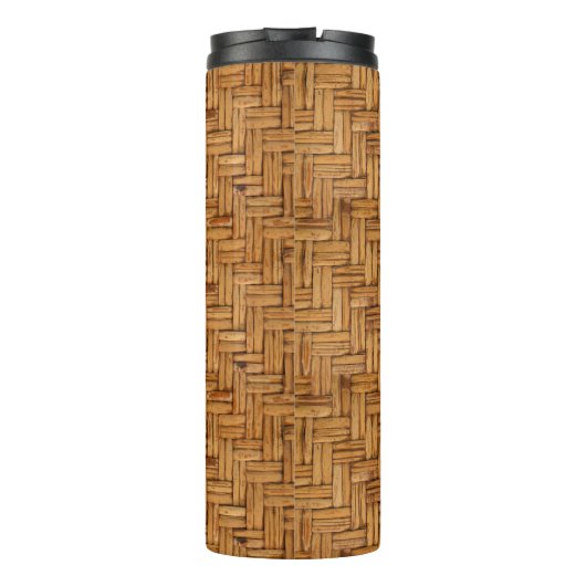 ピンクパーソナライズされたフラミンゴフローラウィッカープリント タンブラー (裏面)