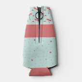 ピンクパーソナライズされたフラミンゴ水玉模様 ボトルクーラー (裏面)