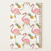 ピンクパーソナライズされたフラミンゴ プランナー手帳 (裏面)