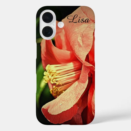 ピンクパーソナライズされたフラワーアップルiPhoneケース Case-Mate iPhoneケース (裏面)