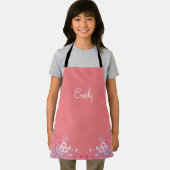 ピンクパーソナライズされたフローラキッズエプロン エプロン (インサイチュ)