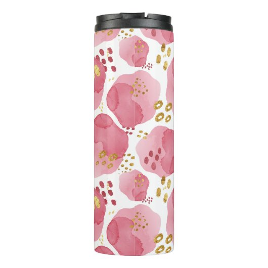 ピンクパーソナライズされたフローラタンブラー-名前をカスタムする タンブラー (裏面)