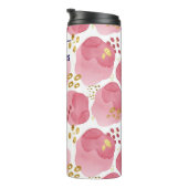 ピンクパーソナライズされたフローラタンブラー-名前をカスタムする タンブラー (回転右)