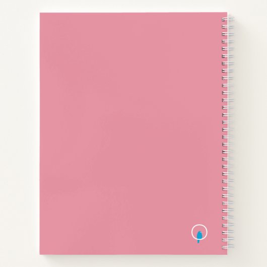 ピンクパーソナライズされたフローラノートブック – 名前をカスタムする ノートブック (裏面)