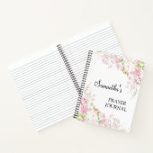 ピンクパーソナライズされたフローラバイブル詩のノート ノートブック (内部)