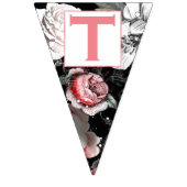 ピンクパーソナライズされたフローラパッテンベビーガール バンティングフラッグ (第2の旗)