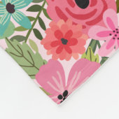 ピンクパーソナライズされたフローラフリースベビーブランケット フリースブランケット (角)