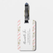 ピンクパーソナライズされたフローラレッドパンダラゲッジタグ ラゲッジタグ (裏面縦)