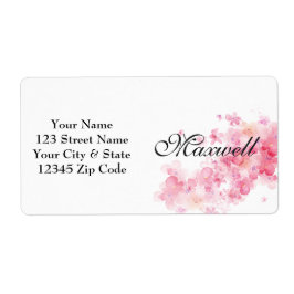 ピンクパーソナライズされたフローラ出荷住所 シール