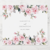 ピンクパーソナライズされたフローラ結婚ズ スパークリングワインラベル (シングルラベル)