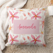 ピンクパーソナライズされたフローラ装飾用クッション クッション (ブランケット)