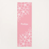 ピンクパーソナライズされたフローラ ヨガマット (正面)