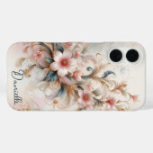 ピンクパーソナライズされたフローラ Case-Mate iPhoneケース (裏面 (横))
