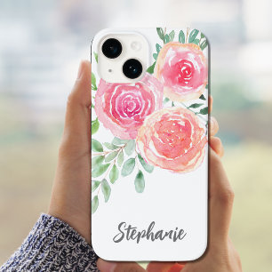 ピンクパーソナライズされたフローラ Case-Mate iPhone 14ケース