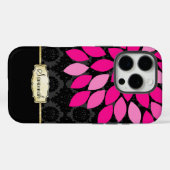 ピンクパーソナライズされたブラックと金ゴールド Case-Mate iPhoneケース (裏面 (横))