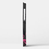 ピンクパーソナライズされたブラックフローラ Case-Mate iPhoneケース (裏面 / 左)