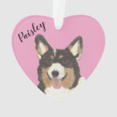 ピンクパーソナライズされたブラックヘディングトリコラーギ オーナメント (裏面)