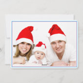 ピンクパーソナライズされたブルークリスマスくるみ割りリース シーズンカード (裏面)