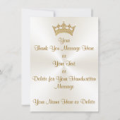 ピンクパーソナライズされたプリンセスサンキューカード サンキューカード (裏面)