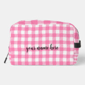 ピンクパーソナライズされたプレド化粧品バッグ ドップキット (裏面)