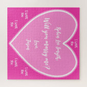 ピンクパーソナライズされたプロポーズジグソーパズル ジグソーパズル (横)