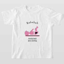 ピンクパーソナライズされたベビーアフロ素晴らしビッグシスター Tシャツ
