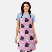 ピンクパーソナライズされたペットフォトドッグラバーインスタグラム エプロン (着用した状態)