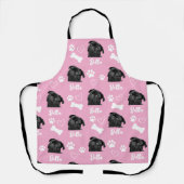 ピンクパーソナライズされたペットフォトドッグラバーインスタグラム エプロン (正面)