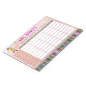 ピンクパーソナライズされたペンシル週間クラススケジュール ノートパッド (アングル)