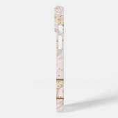 ピンクパーソナライズされたホワイトマーブルスワール金ゴールドグリッター Case-Mate iPhoneケース (裏面 / 左)