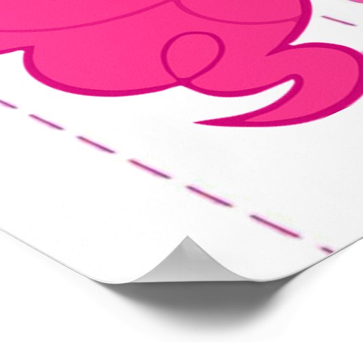 ピンクパーソナライズされたポニーハッピーバースデーポスター ポスター (角)