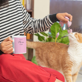 ピンクパーソナライズされたマグカップ – 名前をカスタムするまたは文字 コーヒーマグカップ